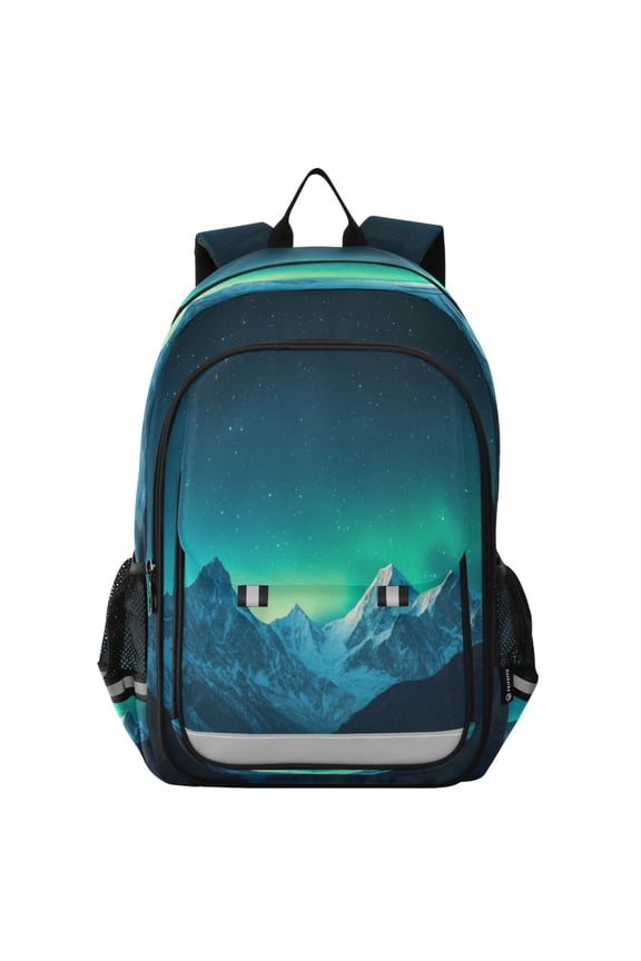 Flip-Top Backpack 17L Capacity Lightweight Bookpack Reflective Safety Strips & Adjustable Chest Strap Beautiful Night Sky