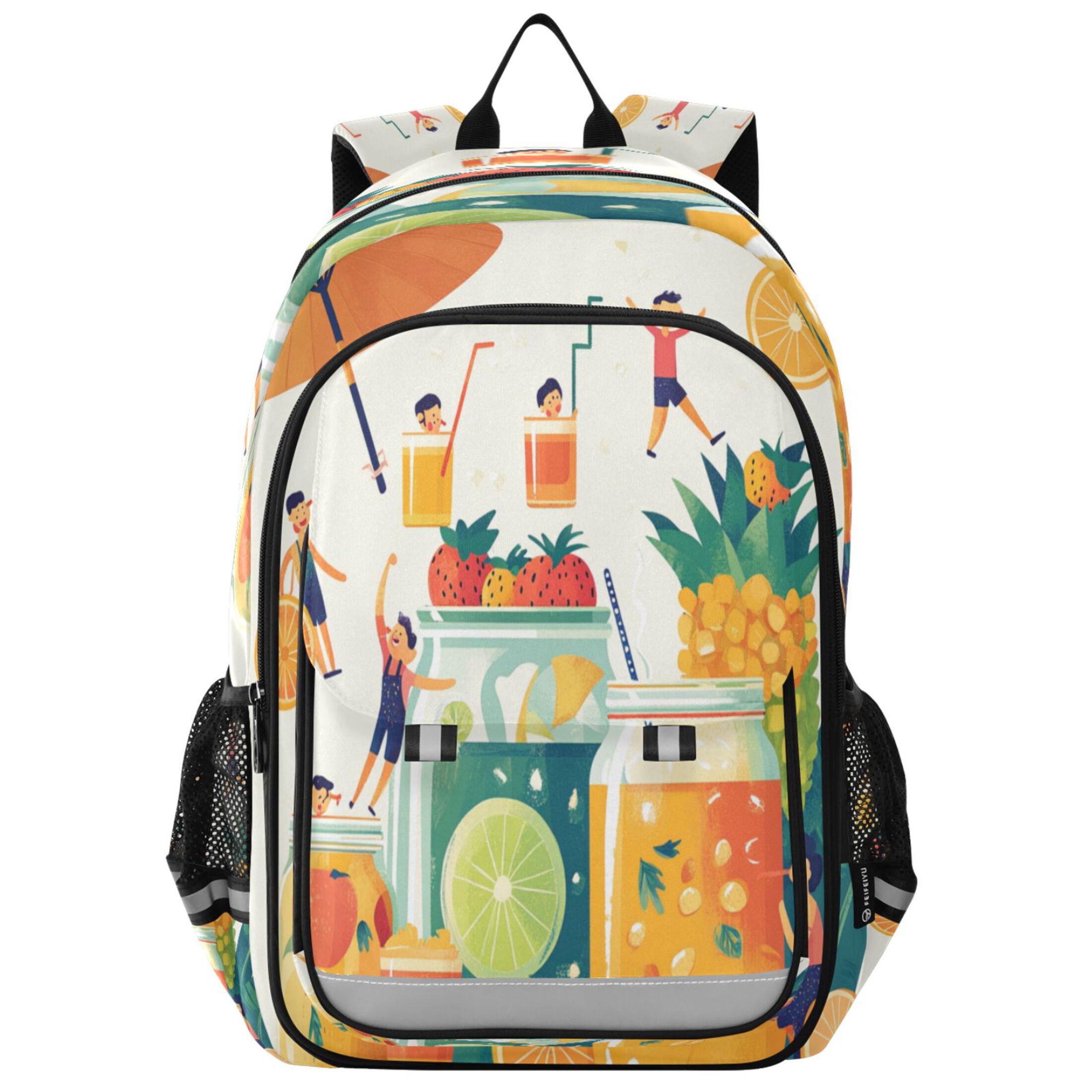 Flip-Top Backpack 17L Capacity Lightweight Bookpack Reflective Safety ...