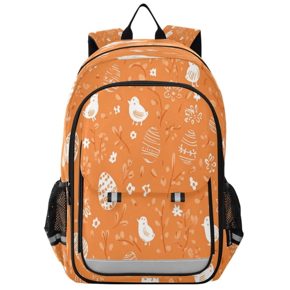 Flip-Top Backpack 17L Capacity Lightweight Bookpack Reflective Safety Strips & Adjustable Chest Strap Orange Element
