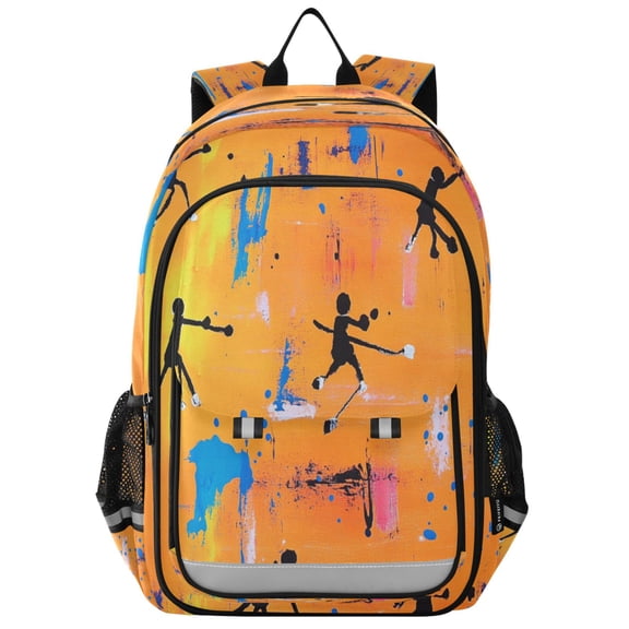 Flip-Top Backpack 17L Capacity Lightweight Bookpack Reflective Safety Strips & Adjustable Chest Strap People Playing Hockey