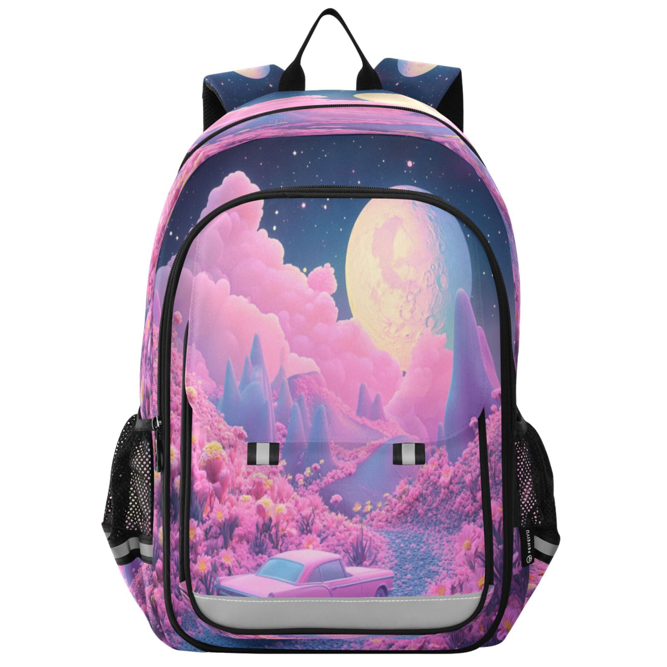 Flip-Top Backpack 17L Capacity Lightweight Bookpack Reflective Safety ...