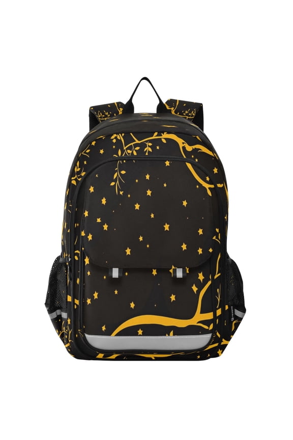 Flip-Top Backpack 17L Capacity Lightweight Bookpack Reflective Safety Strips & Adjustable Chest Strap Starry Night Sky