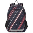 thumbnail image 1 of Flip-Top Backpack 17L Capacity Lightweight Bookpack Reflective Safety Strips & Adjustable Chest Strap Stripes and Stars, 1 of 7