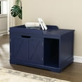 thumbnail image 1 of Flip Top Cat Litter Boxes Enclosure Covered Litter Box Hidden Furniture Wooden Cat Washroom Cabinet for , Medium and Large Cat Blue, 1 of 6