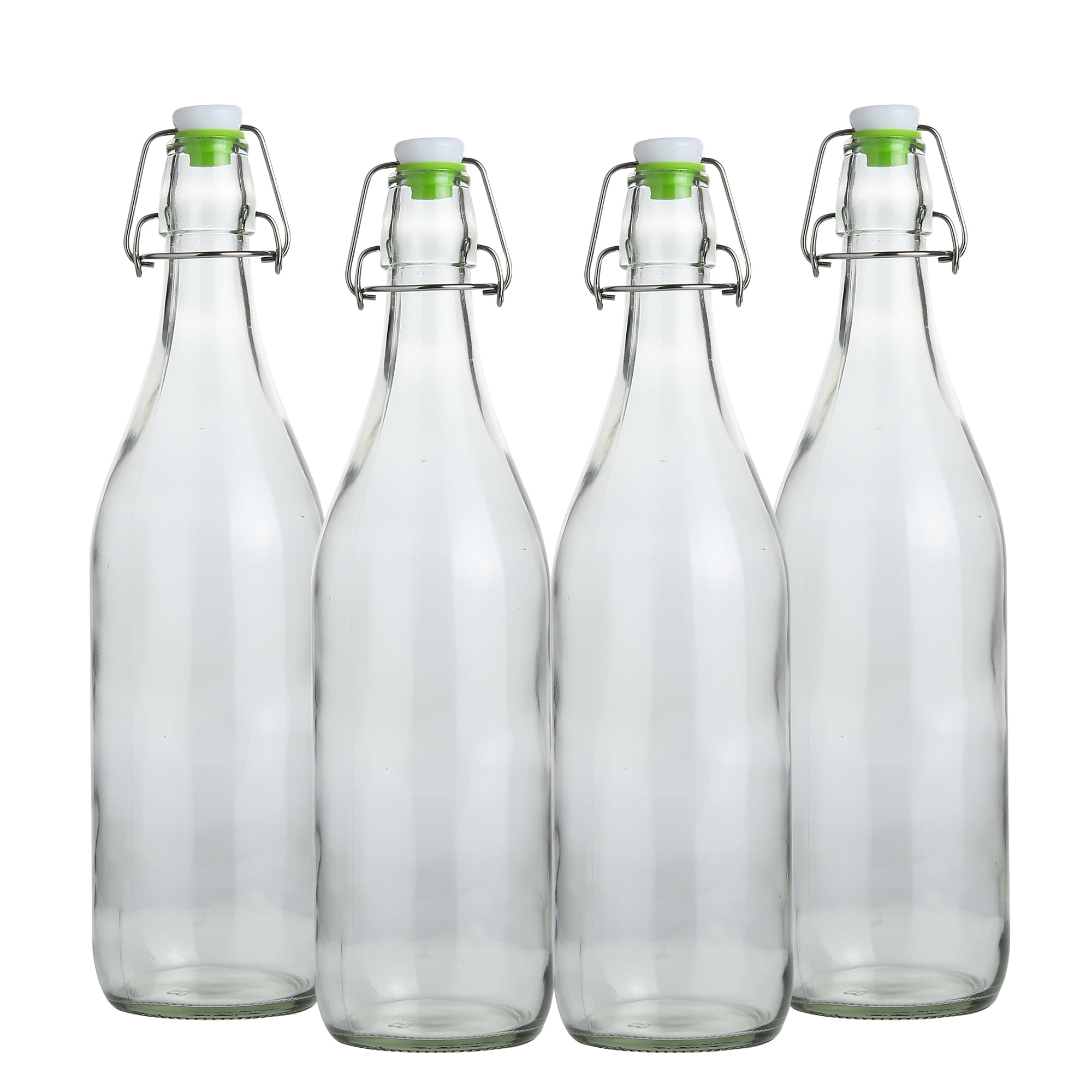 Flip Top Glass Bottle [1 Liter / 33 fl. oz.] [Pack of 4] – Swing Top