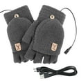 thumbnail image 1 of Flip Top Heated Gloves Rechargeable for Men Women Smart Thermostatic Electric Fingerless Gloves Hand Warmer for Outdoor Winter Work Cycling Skiing and Snow Sports, 1 of 3