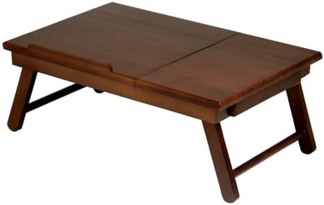 Flip Top Lap Desk with Drawer, Foldable Legs, Tilting Surface for ...