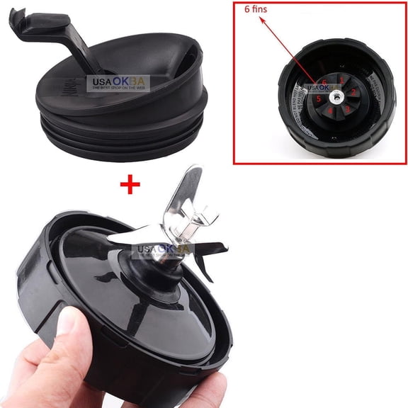 Flip Top Lid + Extractor Blade Replacement Parts For Nutri Ninja Blender BL450 BL451 BL454 BL482-70