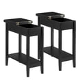 thumbnail image 1 of Flip Top Narrow End Table with Storage, Narrow Side Tables for Small Spaces, Slim End Table with Storage Shelf, Sofa Table for Bedroom, Living Room, Set of 2 - Black, 1 of 8