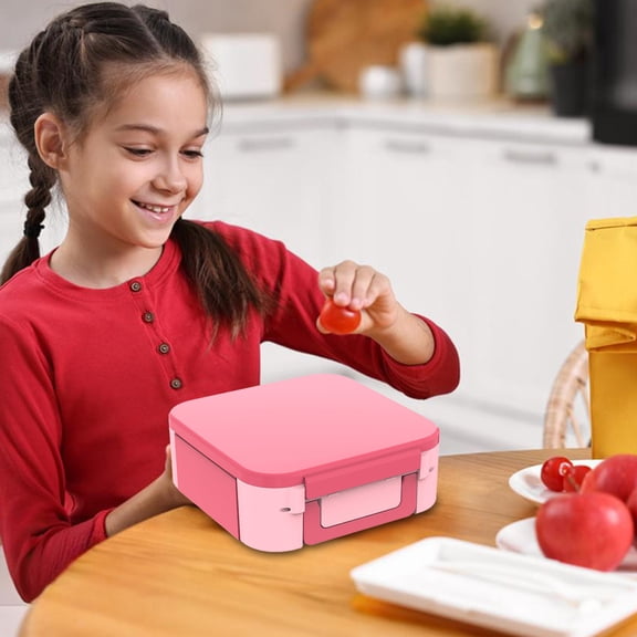Disco*unt!Lunch Box with flip-top lid and sealed compartments, Microwave Container with food-grade plastic, leak-proof design for office workers, students, travel, school, work, daily meals