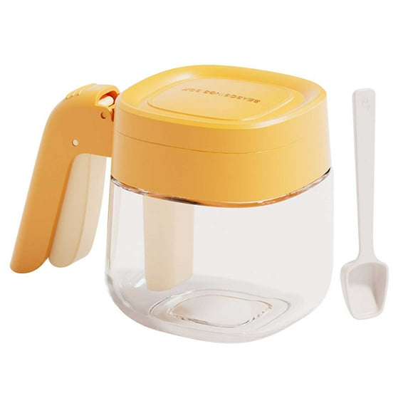 Flip-Top Spice Container with Handle, Large Capacity Seasoning Dispenser, Airtight Kitchen Storage Jar for Salt, Pepper