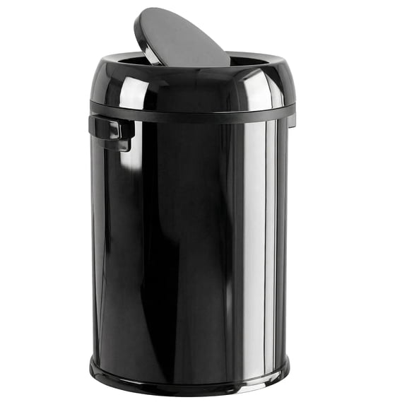 Flip-Top Trash Can, 17 Gallon/65L Stainless Steel Round Garbage Can with Hands-Free Design, Fingerprint Resistant & Rust Proof Durable Waste Bin for Kitchen, Office, Restaurant