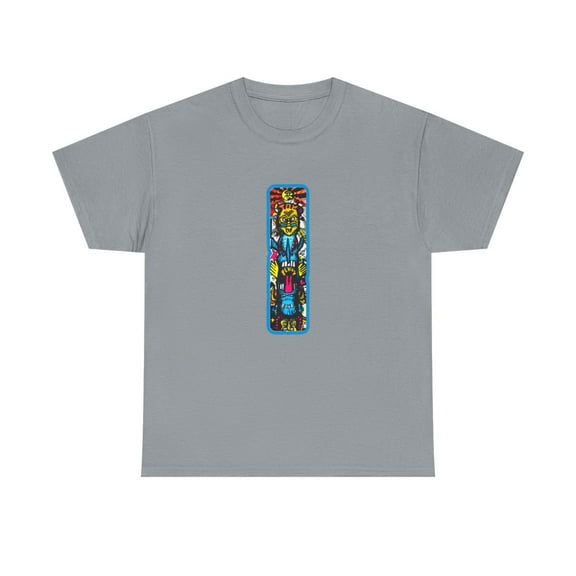 Flip Totem Pole Tiki Tom Penny Skateboard 2000s Vintage Classic T Shirt Print - Gravel / L