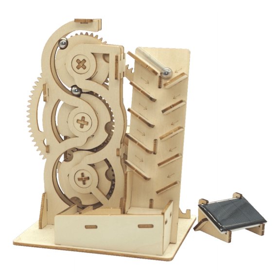 Flip Toys Wooden Marble Run Ziz Zag | Solar Powered + Motorized | Ages 8+