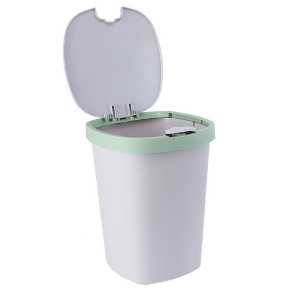 Flip Trash Can Garbage Basket Outdoor with Lid Cans Office Green