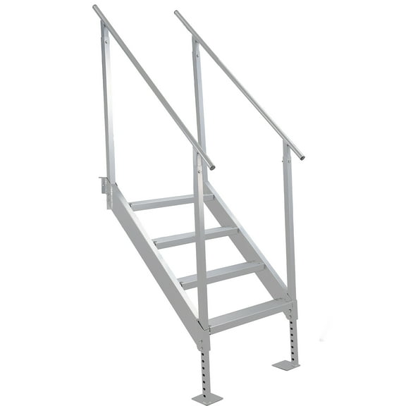 Flip Up Dock Ladder 3/4/5 Steps, 350lbs Load Capacity, Aluminum Swim Ladders, Pontoon Boat Ladder with Nonslip Design for Lake, Marine Boarding, Pool
