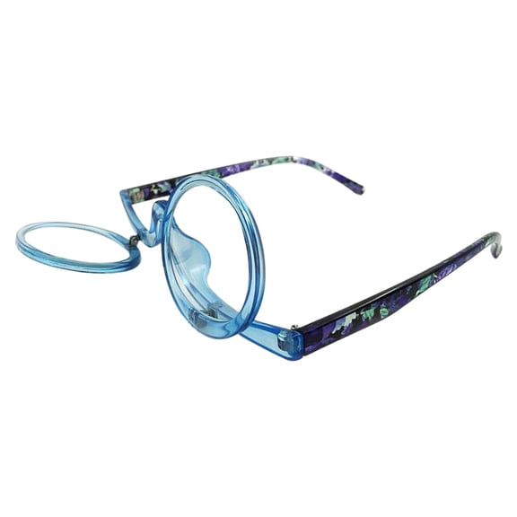 Flip Up Double Lens Makeup Reading Glasses, Rotatable Folding Magnifying Eyeglasses For Daily Makeup Reading Use