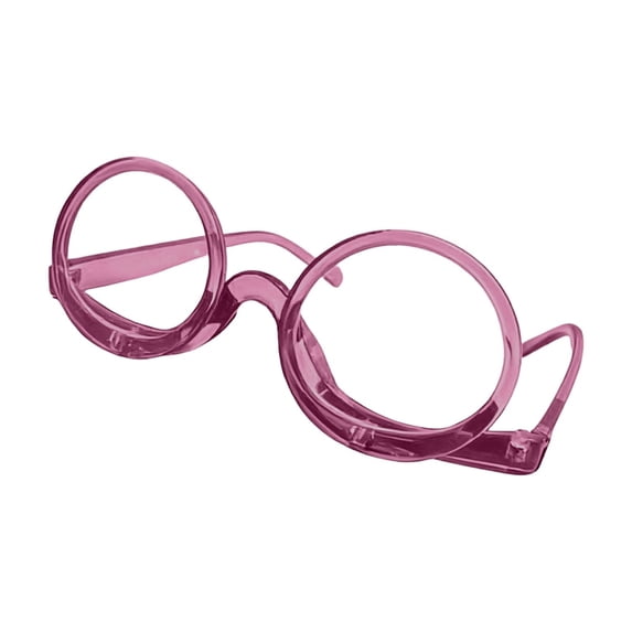 Flip Up Double Lens Makeup Reading Glasses, Rotatable Folding Magnifying Eyeglasses For Daily Makeup Reading Use