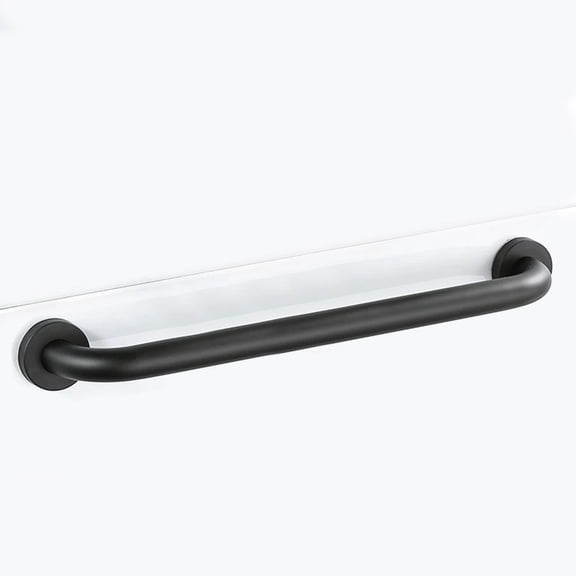 Flip Up Nonslip Support Grab Handle, Black Steel Rubber Mobility Assist Grip Holds Up to 350 lb, 6.57 in Handle Length, 240 lb Total Weight