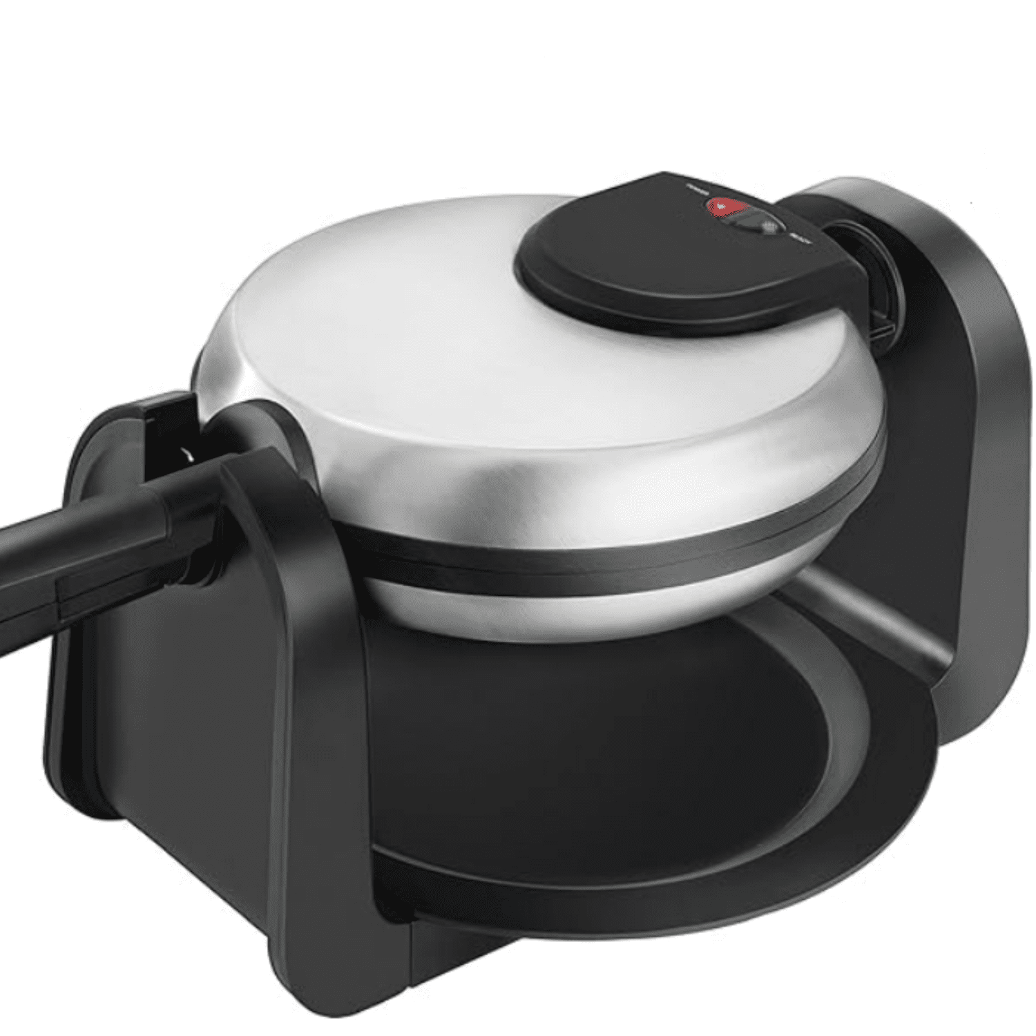 Flip Waffle Maker, Silver, 4 Belgian Waffles