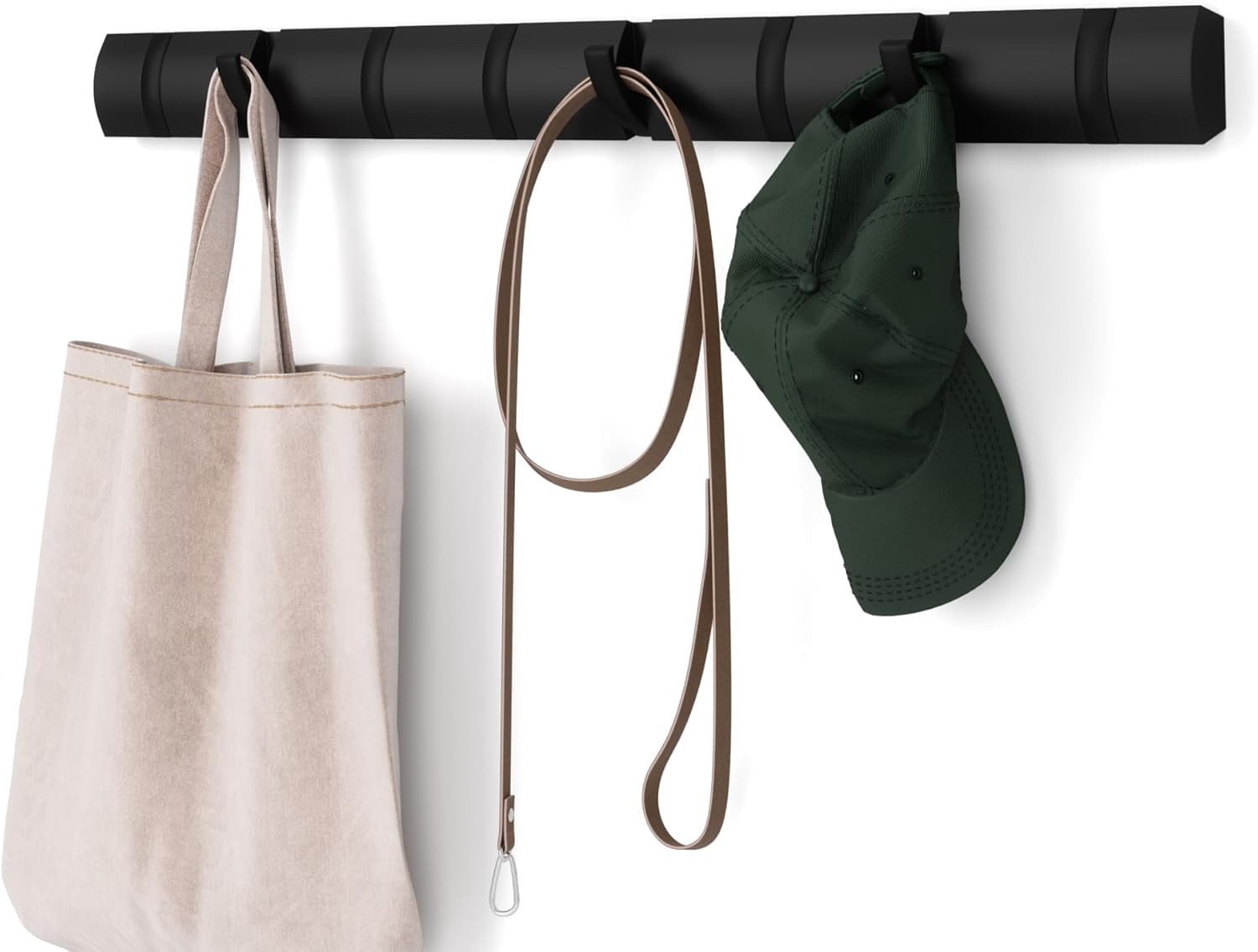 Flip Wall-Mounted Coat Rack Rail Hook for Hats, Jackets, Bags and More ...
