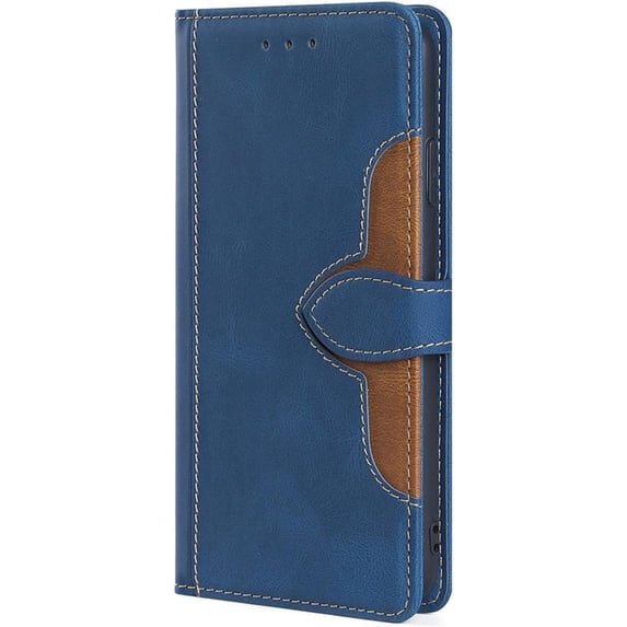 Flip Wallet Bracket Vintage Leather Phone Case for Samsung Galaxy A05, Card Holder, Stand, Color Block Back Cover, Full Protective Shell