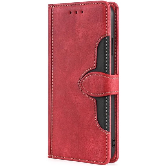 Flip Wallet Bracket Vintage Leather Phone Case for Samsung Galaxy A35 5G, Card Holder, Stand, Color Block Back Cover, Full Protective Shell