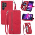 thumbnail image 1 of Flip Wallet Case for Compatible with Samsung Galaxy S24 Ultra Zipper Pocket Case with Card Holder Slot Magnetic Closure Lanyard Flip Cover Compatible with Samsung Galaxy S24 Ultra 5G 6.8inch, 1 of 9