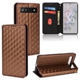 thumbnail image 1 of Flip Wallet Case for Google Pixel 6A, Plating PU Leather with RFID Blocking Credit Card & Cash Slot Kickstand Magnetic Closure Full Protective Phone Cover Women Men for Google Pixel 6A, Brown, 1 of 7
