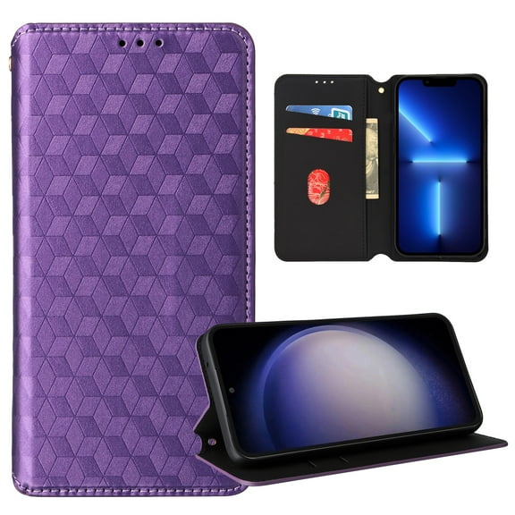 Flip Wallet Case for Google Pixel 9 / 9 Pro, Plating PU Leather with RFID Blocking Credit Card & Cash Slot Kickstand Magnetic Closure Full Protective Phone Cover Women Men, Purple