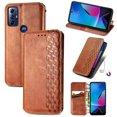 thumbnail image 1 of Flip Wallet Case for Moto G Play 4G 2024, Premium PU Leather Luxury Case with Kickstand & Card Slots, Magnetic Closure Inner Soft TPU Shockproof Protective Case for Women Men, Brown, 1 of 5