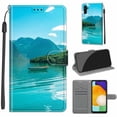 thumbnail image 1 of Flip Wallet Case for Samsung Galaxy A13 5G, with Kickstand Credit Card Holder Slot Cute Pattern Magnetic Clasp Premium PU Leather Protective Case with Wrist Strap - Boat, 1 of 10