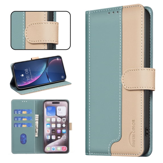 Flip Wallet Case for Samsung Galaxy S23 Ultra, Luxury PU Leather Magnetic Folio Cover with RFID Blocking Credit Card Holder,Kickstand - TPU Shockproof TPU Inner Durable Protective Phone Case,Green