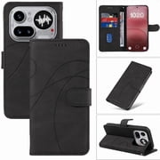 Flip Wallet Case for Nothing Phone 4A Pro with Card Holder, Kickstand & Magnetic Cover Black