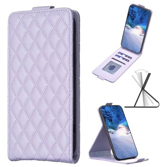 Flip Wallet Case for iPhone 14 Pro Max, PU Leather Magnetic Snap Folio Cover with Card Holder, Kickstand Function - TPU Shockproof Durable Protective Phone Case for iPhone 14 Pro Max, Purple