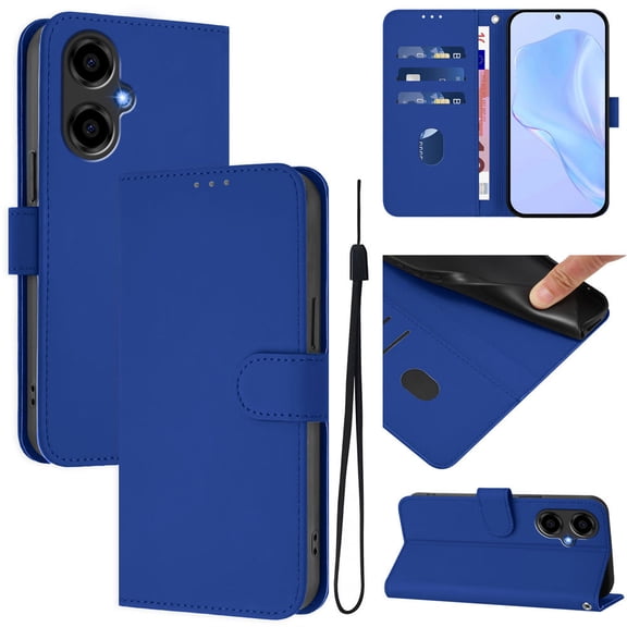 Flip Wallet Cover Case For Blu View 5/5 Pro Phone,BLU G54/G64 Premium PU Leather Shockproof Lanyard Slim Case