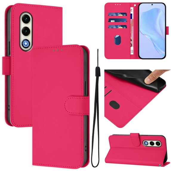 Flip Wallet Cover Case For ITEL S25 4G/S25Ultra 4G Phone, Premium PU Leather Shockproof Lanyard Slim Case