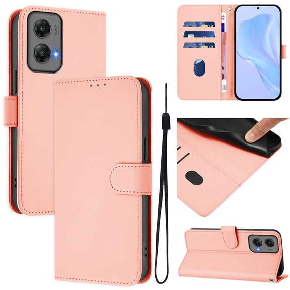 Flip Wallet Cover Case For Motorola Moto G34 G35 G20 G42 Phone, Premium PU Leather Shockproof Lanyard Slim Case