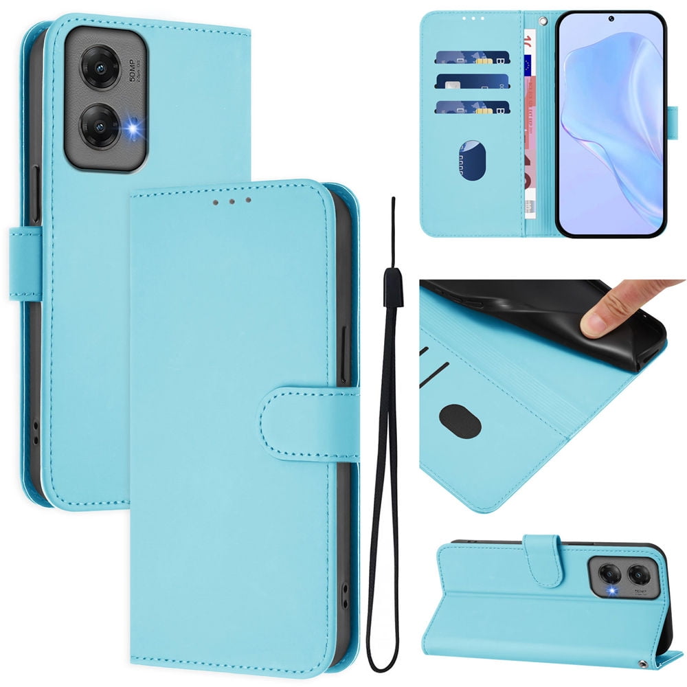 Compatibile con Motorola Moto G54 5G Custodia,Slot per carte in pelle PU,Compatibile con Motorola Moto G54 5G Chiusura magnetica Flip Stand Wallet Cover Brown