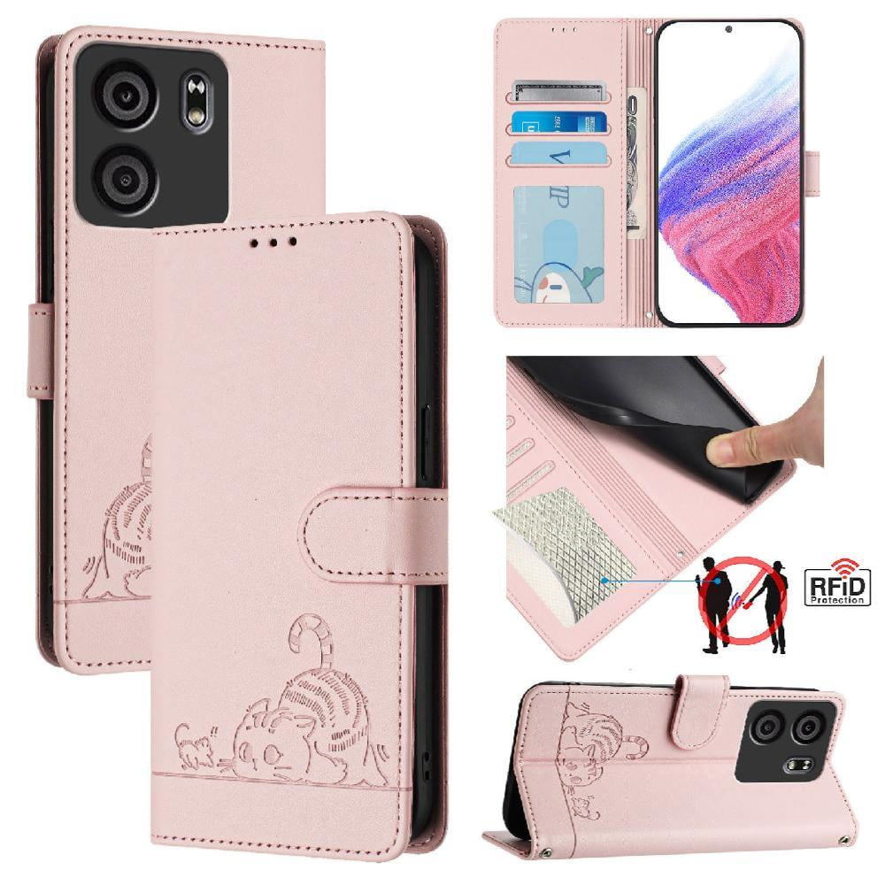 Flip case for GANGXUN BLU View 5 Wallet Case with Kickstand, Card Slots, RFID Block, Cat Design