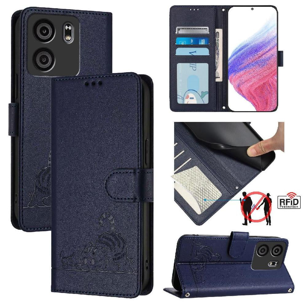 Flip case for GANGXUN BLU View 5 Wallet Case with Kickstand, Card Slots, RFID Block, Cat Design