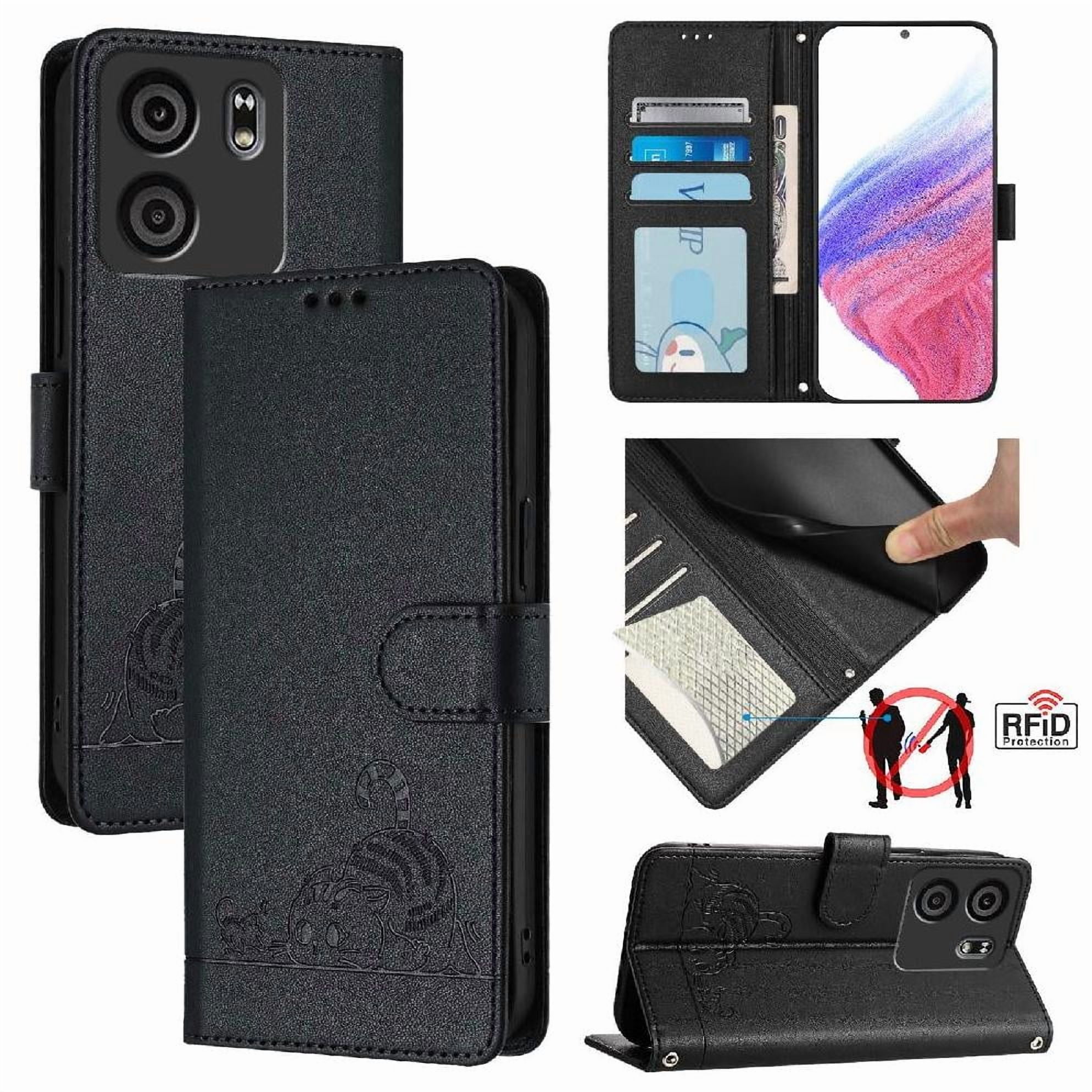 Flip case for GANGXUN BLU View 5 Wallet Case with Kickstand, Card Slots, RFID Block, Cat Design