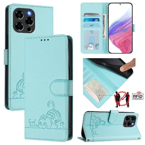 Flip case for GANGXUN Doogee Note 58 Wallet Case with Kickstand, Card Slots, RFID Block, Cat Design