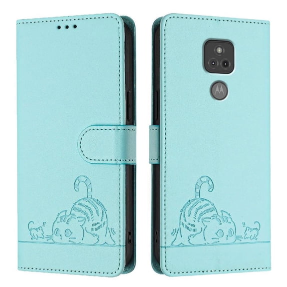 Flip case for GANGXUN Motorola MOTO G PLAY 2021 Wallet Case with Kickstand, Card Slots, RFID Block, Cat Design
