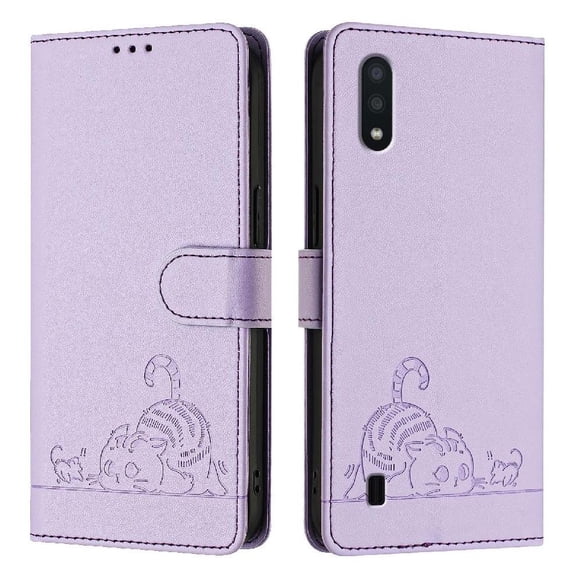 Flip case for GANGXUN Samsung Galaxy A10 Wallet Case with Kickstand, Card Slots, RFID Block, Cat Design