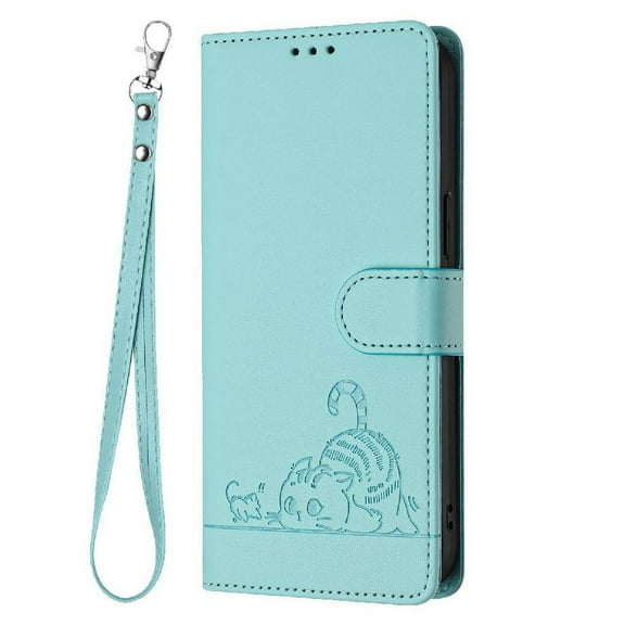 Flip case for GANGXUN Samsung Galaxy A7 2018 Wallet Case with Kickstand, Card Slots, RFID Block, Cat Design