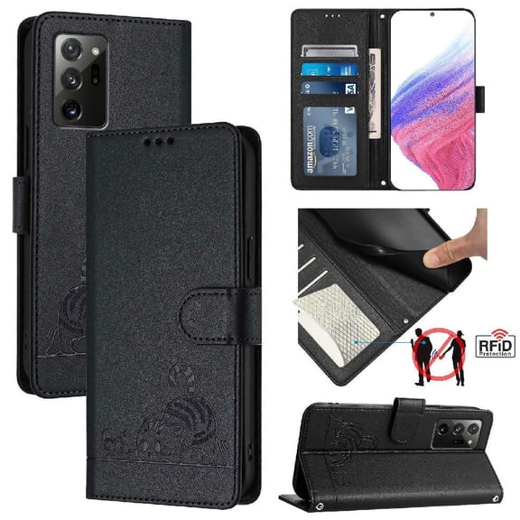 Flip case for GANGXUN Samsung Galaxy note 20 Wallet Case with Kickstand, Card Slots, RFID Block, Cat Design