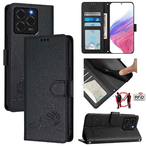 Flip case for GANGXUN Ulefone Note 20 Pro Wallet Case with Kickstand, Card Slots, RFID Block, Cat Design