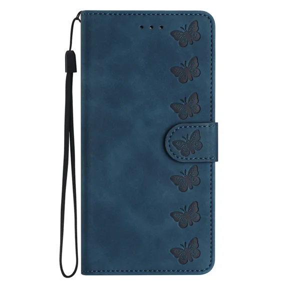 Flip cover suitable for Samsung A20/A30 phone case wallet, butterfly embossed PU leather shell protection bumper card clip magnetic folding phone case