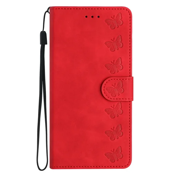 Flip cover suitable for Samsung A20/A30 phone case wallet, butterfly embossed PU leather shell protection bumper card clip magnetic folding phone case